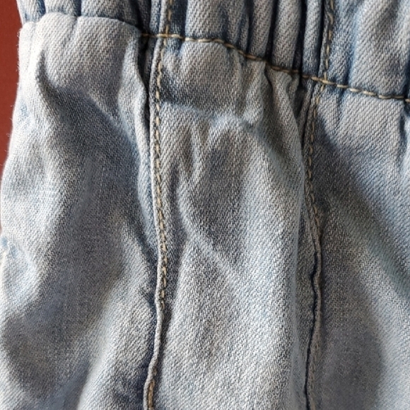 Free People Margate Blue Ankle Cropped Jeans with Paper Bag Waist - Picture 6 of 11